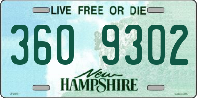 NH license plate 3609302