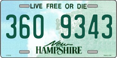 NH license plate 3609343