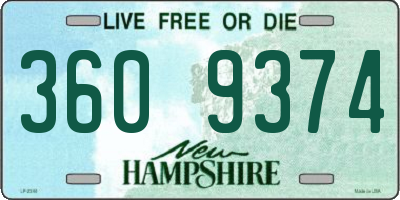 NH license plate 3609374