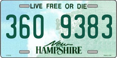 NH license plate 3609383
