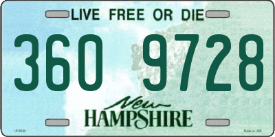 NH license plate 3609728