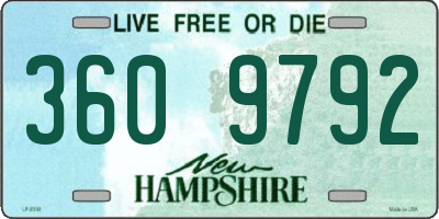 NH license plate 3609792