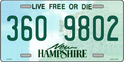 NH license plate 3609802