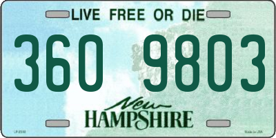NH license plate 3609803