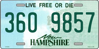 NH license plate 3609857