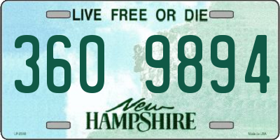 NH license plate 3609894
