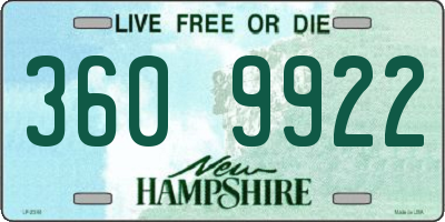 NH license plate 3609922