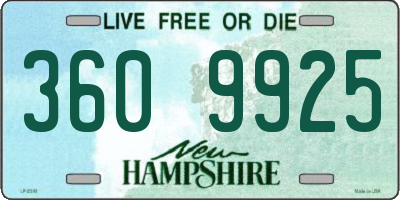 NH license plate 3609925
