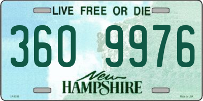 NH license plate 3609976