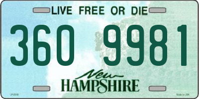 NH license plate 3609981