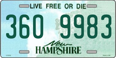 NH license plate 3609983