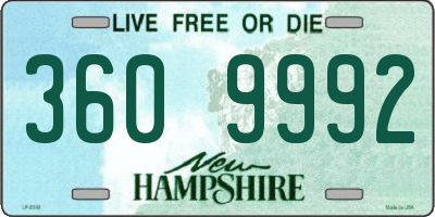 NH license plate 3609992