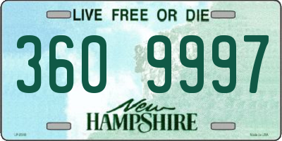 NH license plate 3609997
