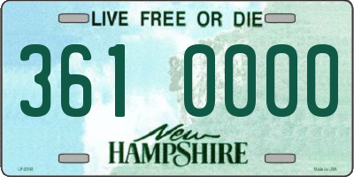 NH license plate 3610000