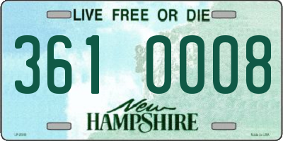 NH license plate 3610008
