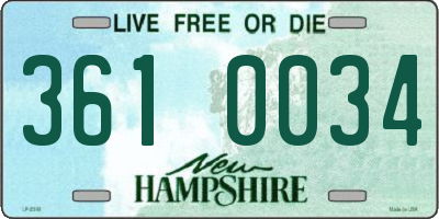 NH license plate 3610034