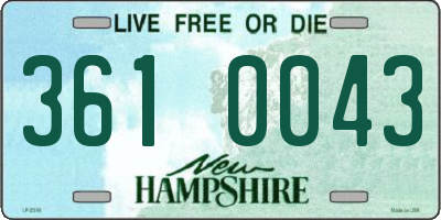 NH license plate 3610043