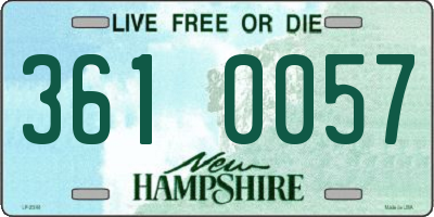NH license plate 3610057