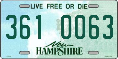 NH license plate 3610063