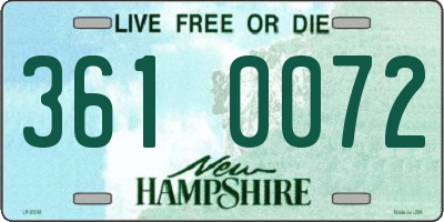 NH license plate 3610072