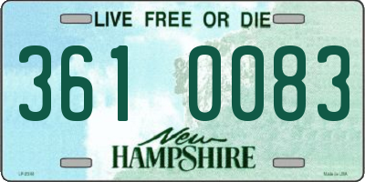 NH license plate 3610083