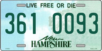 NH license plate 3610093