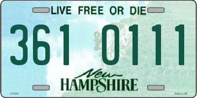 NH license plate 3610111