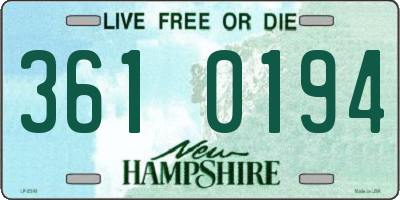 NH license plate 3610194