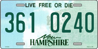 NH license plate 3610240