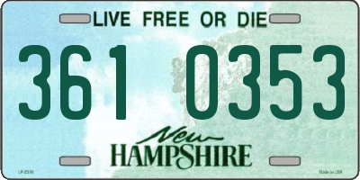 NH license plate 3610353