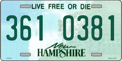 NH license plate 3610381
