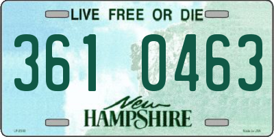 NH license plate 3610463