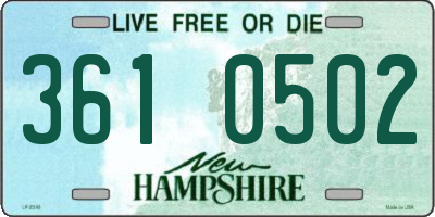 NH license plate 3610502