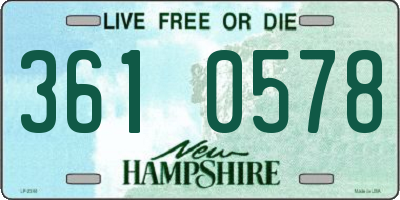 NH license plate 3610578