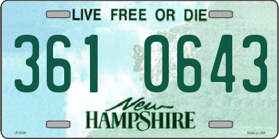 NH license plate 3610643