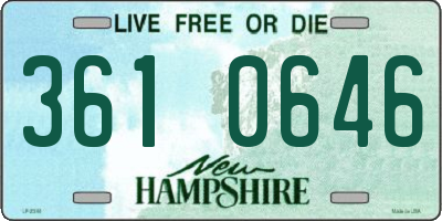 NH license plate 3610646