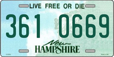 NH license plate 3610669