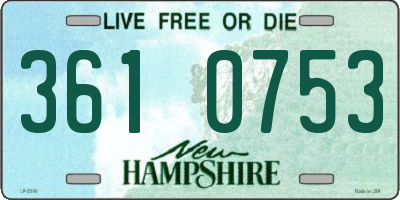 NH license plate 3610753