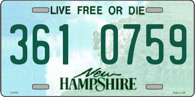 NH license plate 3610759
