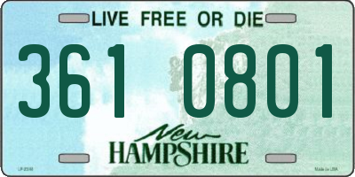 NH license plate 3610801