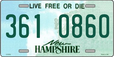 NH license plate 3610860