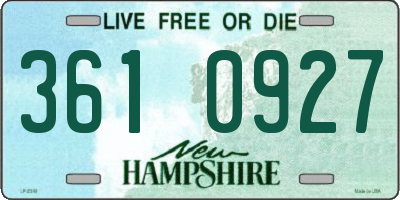 NH license plate 3610927