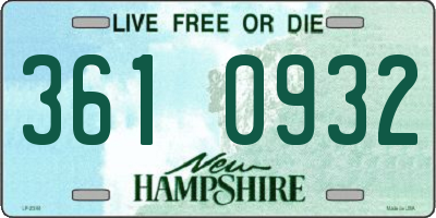 NH license plate 3610932
