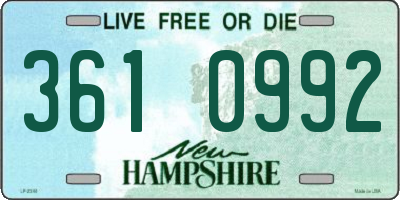 NH license plate 3610992