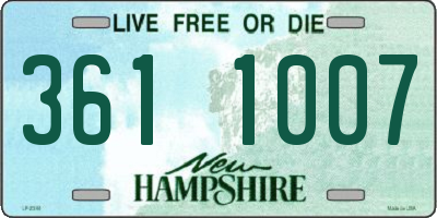 NH license plate 3611007