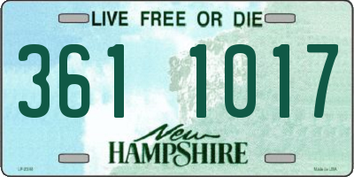 NH license plate 3611017