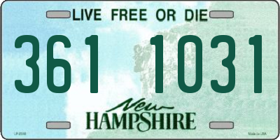 NH license plate 3611031