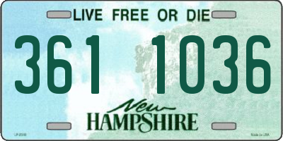 NH license plate 3611036