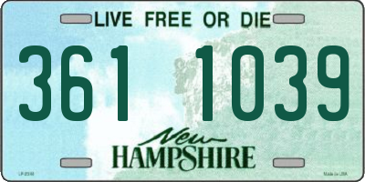 NH license plate 3611039