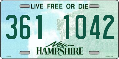 NH license plate 3611042